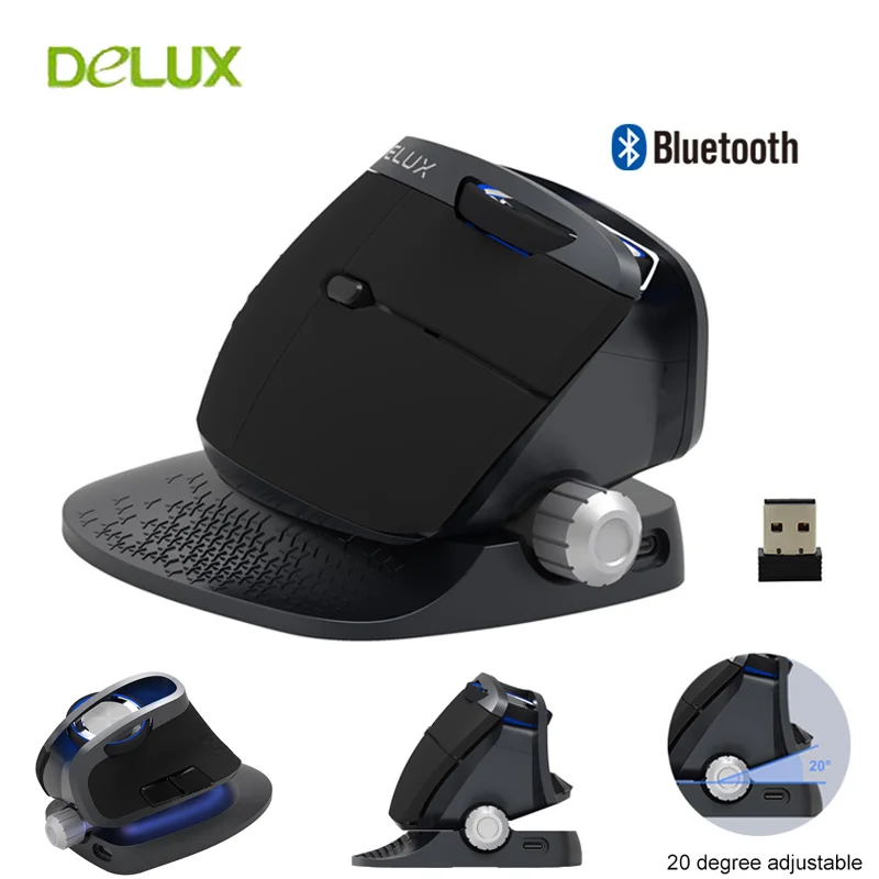 

M618X Ergonomic Vertical Mouse Wireless 2.4G 6 Buttons 4000 DPI Laser RGB Right Hand Bluetooth Mause For PC Laptop Rechargeable