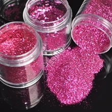 3 размера чистый ярко-розовый блеск для ногтей порошок мерцающий шестигранный дизайн ногтей DIY мелкие блестки лист в прозрачной банке