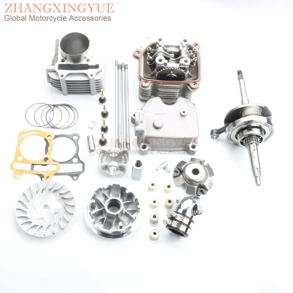 

63mm 4-Valve / 4V Big Bore Performance Kit & Drive Assembly & +3mm crankshaft for GY6 GP110 125 150 Upgrade to 200cc 4T 157QMJ