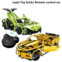 Lepin Tech font b toy b font bricks Remote control sports puzzle RC car Christmas birthday
