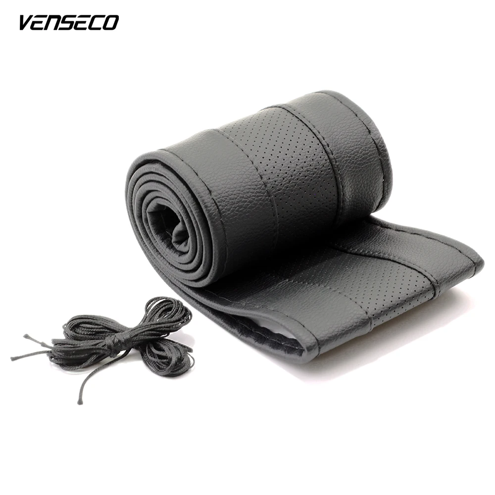 VENSECO breathable type steering wheel hub breathable sewing steering wheel cover DIY classic steering cover soft braid on wheel VENSECO breathable type steering wheel hub breathable sewing steering wheel cover DIY classic steering cover soft braid on wheel