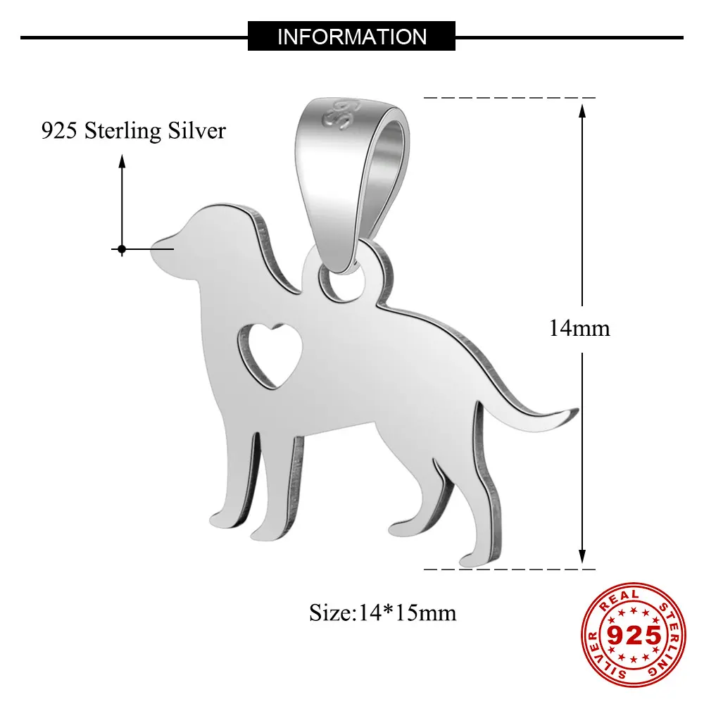 925 пробы Серебряное ожерелье с подвеской в виде собачьей лапки, подвеска в виде собачки, подвеска в виде собаки, подвеска в форме животного, подвески в форме собаки для женских ювелирных изделий