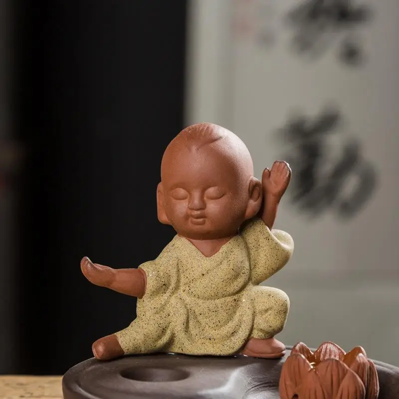 Творческий Прекрасный маленький монах Будды курильница с обратным потоком курильница с держателем для Гостиная и Офис чайхана home Decor
