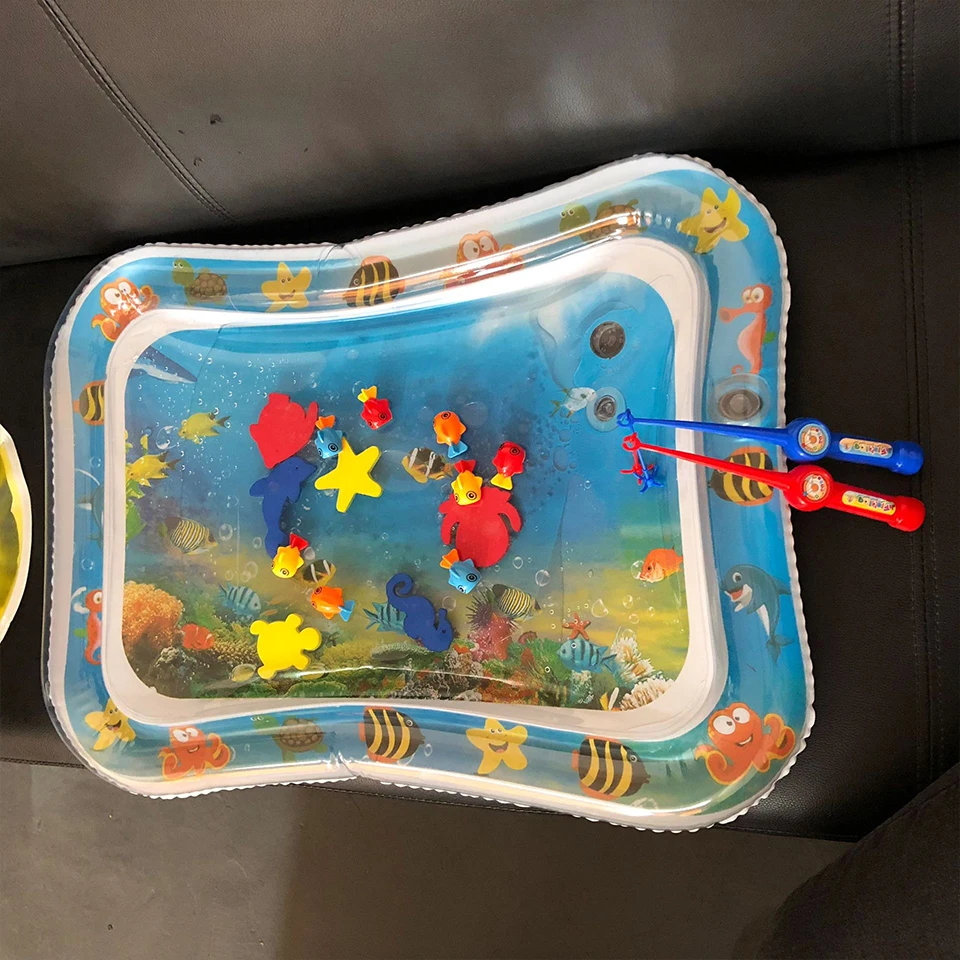 Esteira do Jogo Água para Recém nascidos do Bebê Bebê Engatinhando Tapete Inflável da Água Playmat Criança Almofada Almofada Almofada Almofada Jogar Dropshipping 11 Bebê rastejando esteira de água inflável jogar