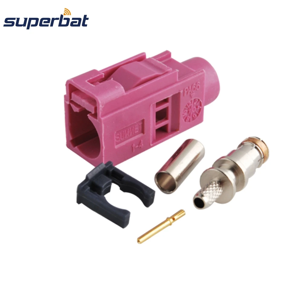 Superbat 10 шт. Fakra обжимной Джек Женский ключ код H фиолетовый RF разъем для