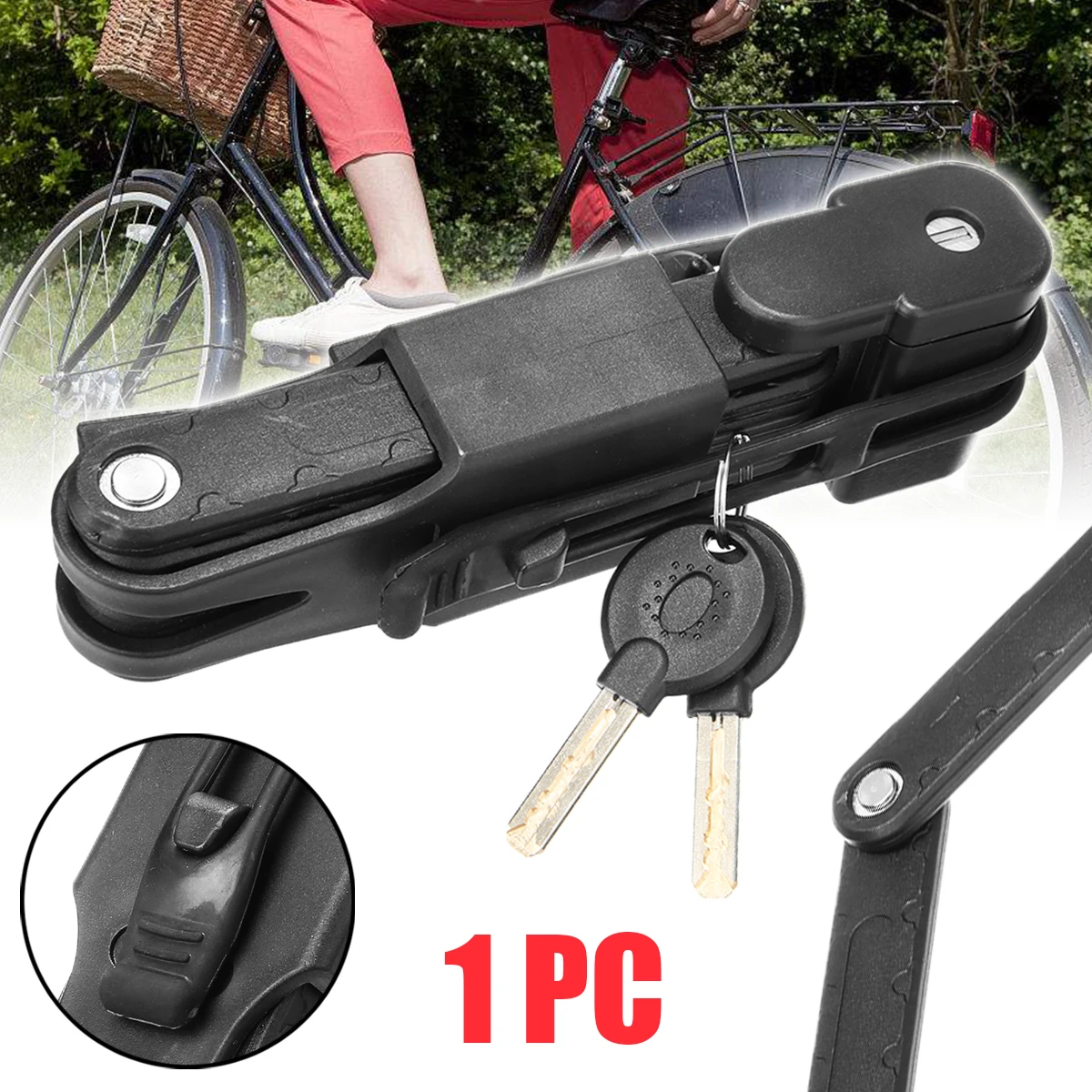 Bike Anti-Theft Folding Lock Black Bicycle Motorcycle Lock Cycle MTB Bike Security Lock Bicycle Accessories