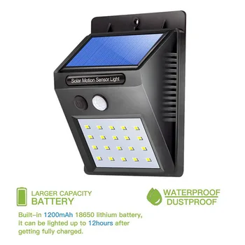 

Outdoor Solar Lamp Waterproof PIR Motion Sensor Wall Light 8/16/20 LED Solar Power Light Energy Saving Garden Security Lamp