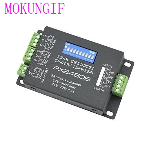Светодиодный контроллер PX24606 DMX 512 декодер 9A усилитель 12 в 24 В для 5050 3528 одиночной