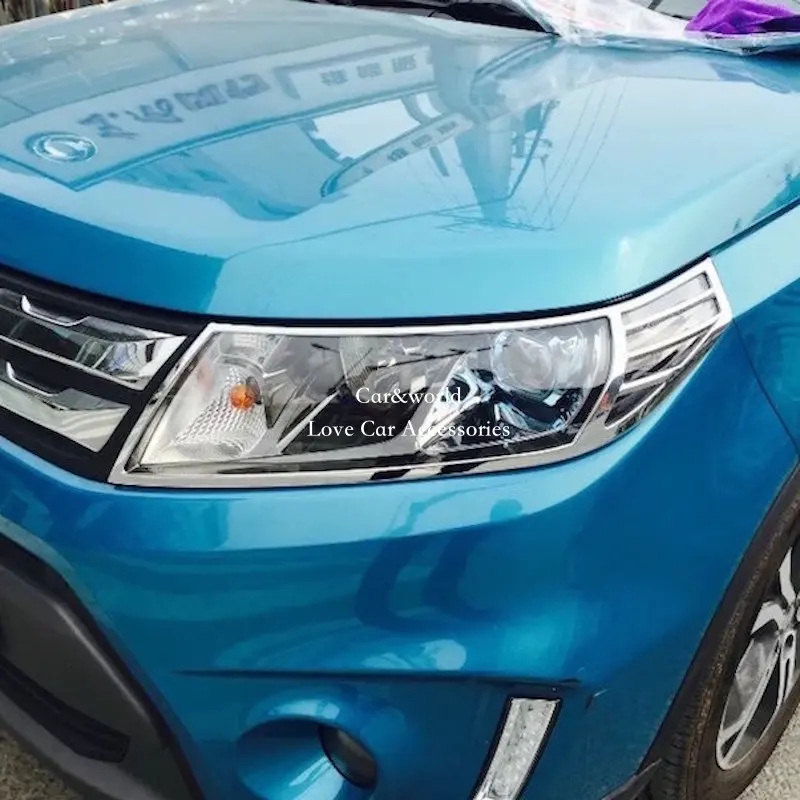 Аксессуары для Suzuki Vitara фары крышка головной лампы украшение отделка ABS хром автомобиль-Стайлинг