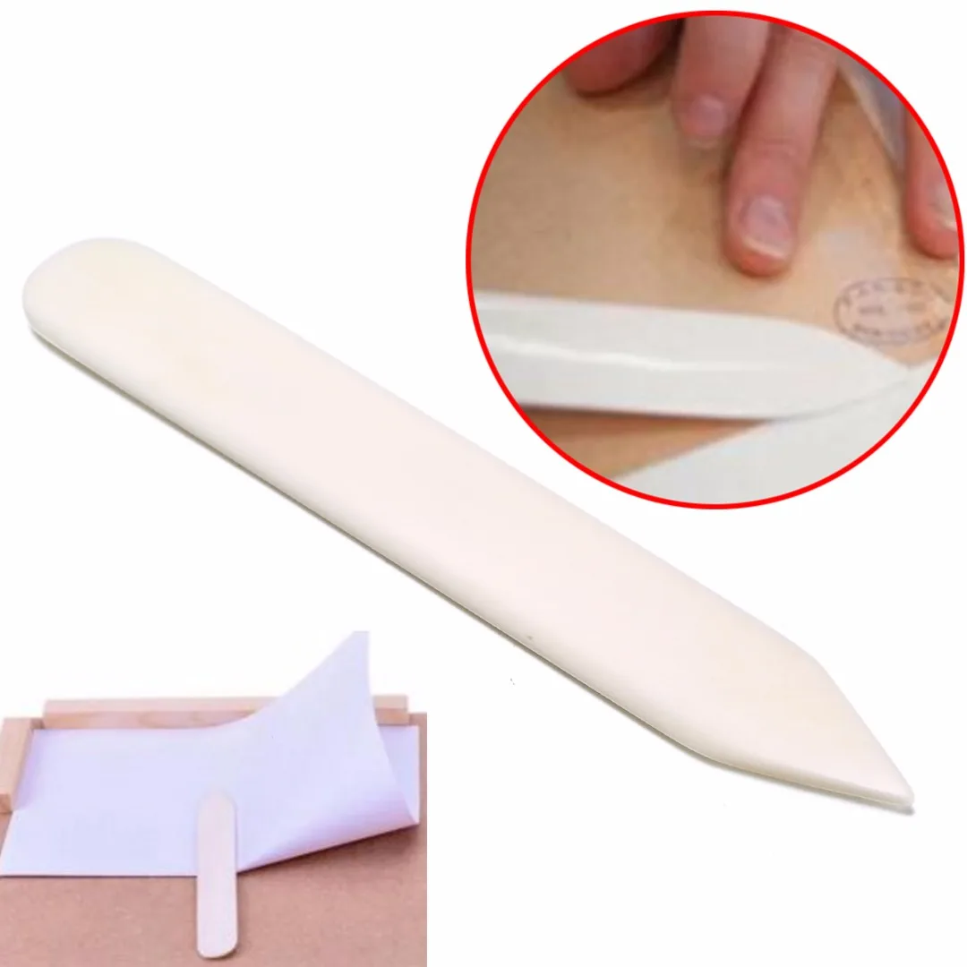 6 inch Length White Folder Universal Natural Bone Creaser for Scoring Folding Paper Leather DIY Craft Crease Tool