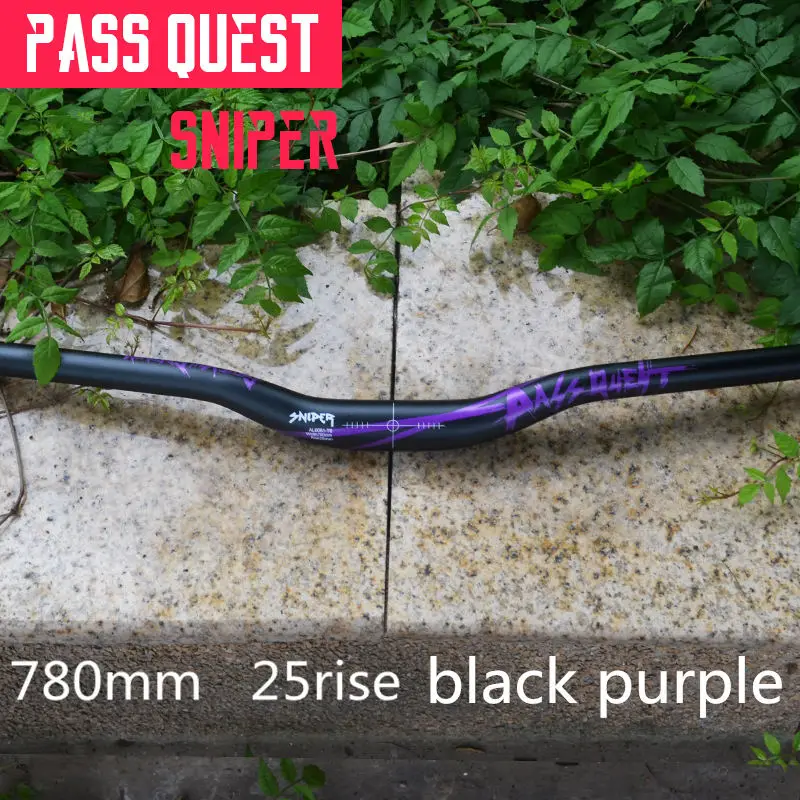 Pass Quest SNIPER руль для велосипеда 720 мм/780 мм алюминиевый сплав MTB 31,8 mmAM DH FR ENDURO руль 8 цветов - Цвет: 780mm black purple