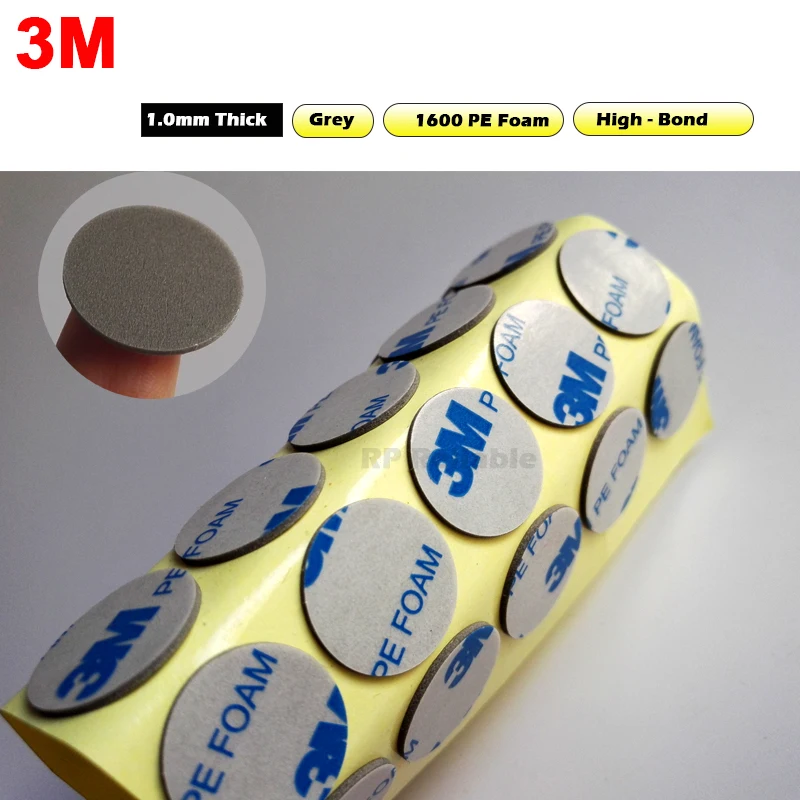 

Diameter=20mm Round Adhesive Sticker, 3M Double Sided Adhesive PE Foam, Grey, 1.0mm Thick, for hacks, car parts, 25pcs/lot