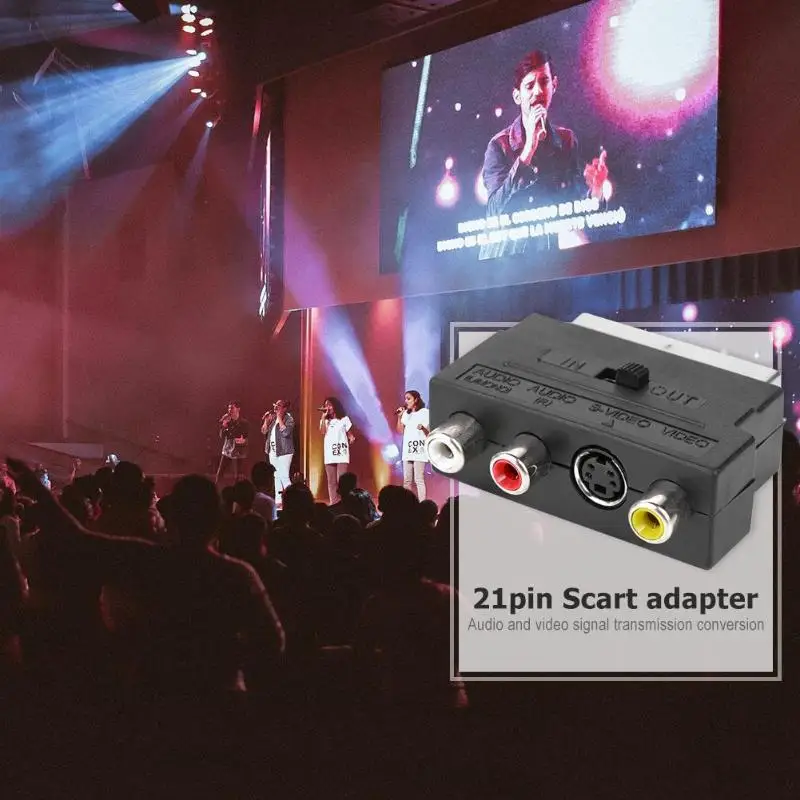 RCA 21pin S-Video/AV/tv/аудио адаптер конвертер для SCART евро штекер к S-Video+ 3 RCA видео левый и правый канальный адаптер