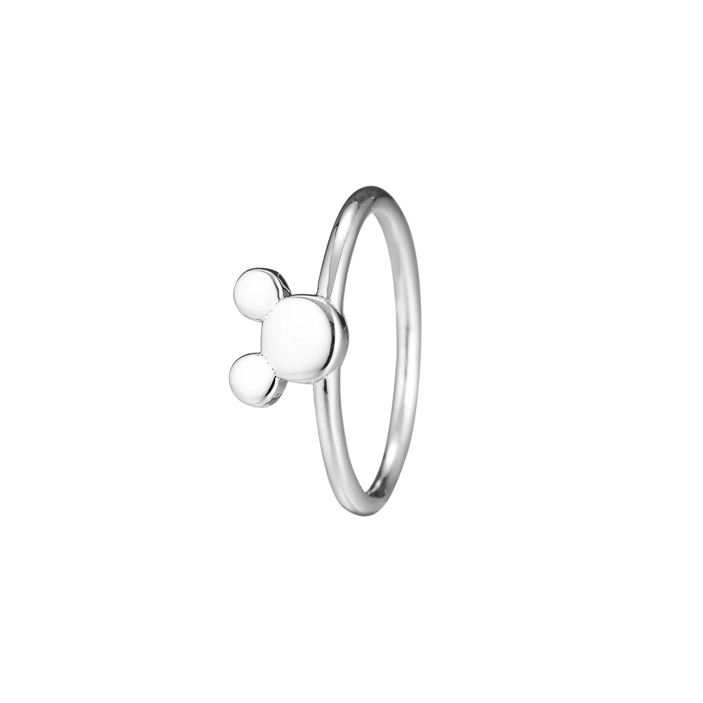 

Miki Mouse Silhouette Silver Rings Girls 925 Sterling Silver Jewelry 2018 Fashion Women Rings Engagement Jewelry Accessories DIY