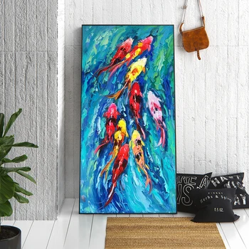 

Abstract Swiming Fishes Canvas Art Paintings On The Wall Posters And Prints Modern Animals Wall Art Prints For Living Room