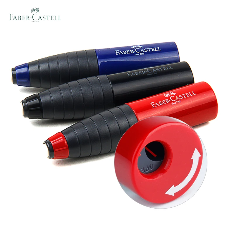 Faber-Castell Rotating Single-hole Eraser Rubber & Pencil Sharpener Student Stationery School Art Supplies Three color options