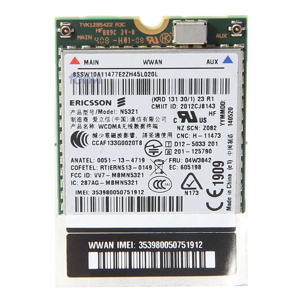 Разблокирована Ericsson N5321GW Беспроводной 3g модуль WWAN M.2 карты для Thinkpad X230s X240 X240s W540 T440p T440 IBM FRU: 04W3823 04W3842