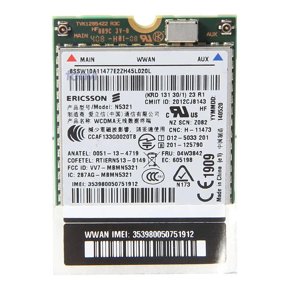 Разблокированный Ericsson N5321GW беспроводной 3G WWAN модуль M.2 карта для Thinkpad X230s X240 X240s W540