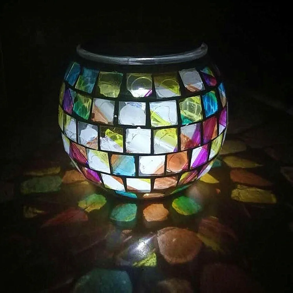 Bola de Vidro Movido a Energia Lâmpadas à Prova Luz ao ar Nova Mosaico Solar Jardim Luzes Coloridas Mudar Quintal Varanda d' Água Livre Indoor 12 Cheap garden light