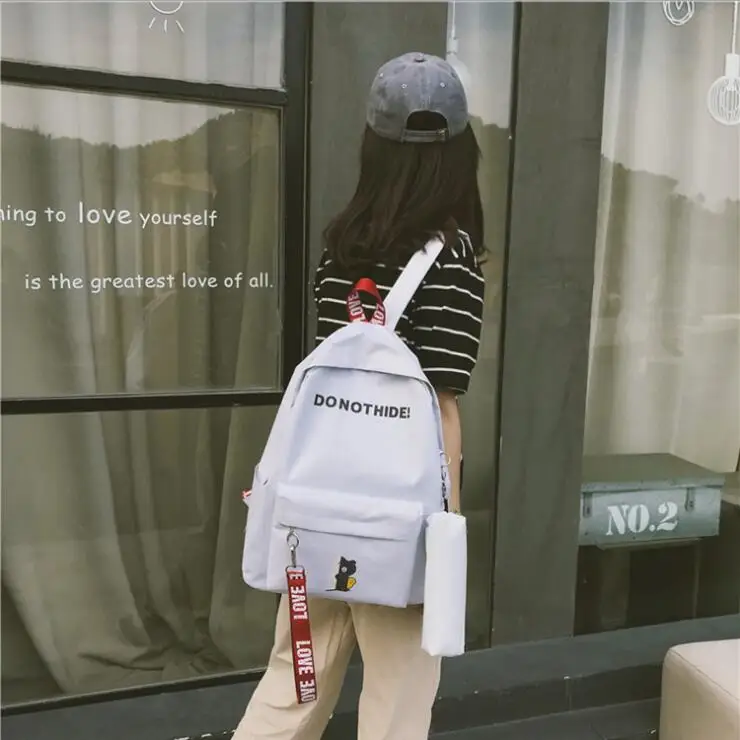 Сумки для женщин трехсекционный женский рюкзак корейский студенческий ветер холст рюкзак дорожная сумка студенческая сумка
