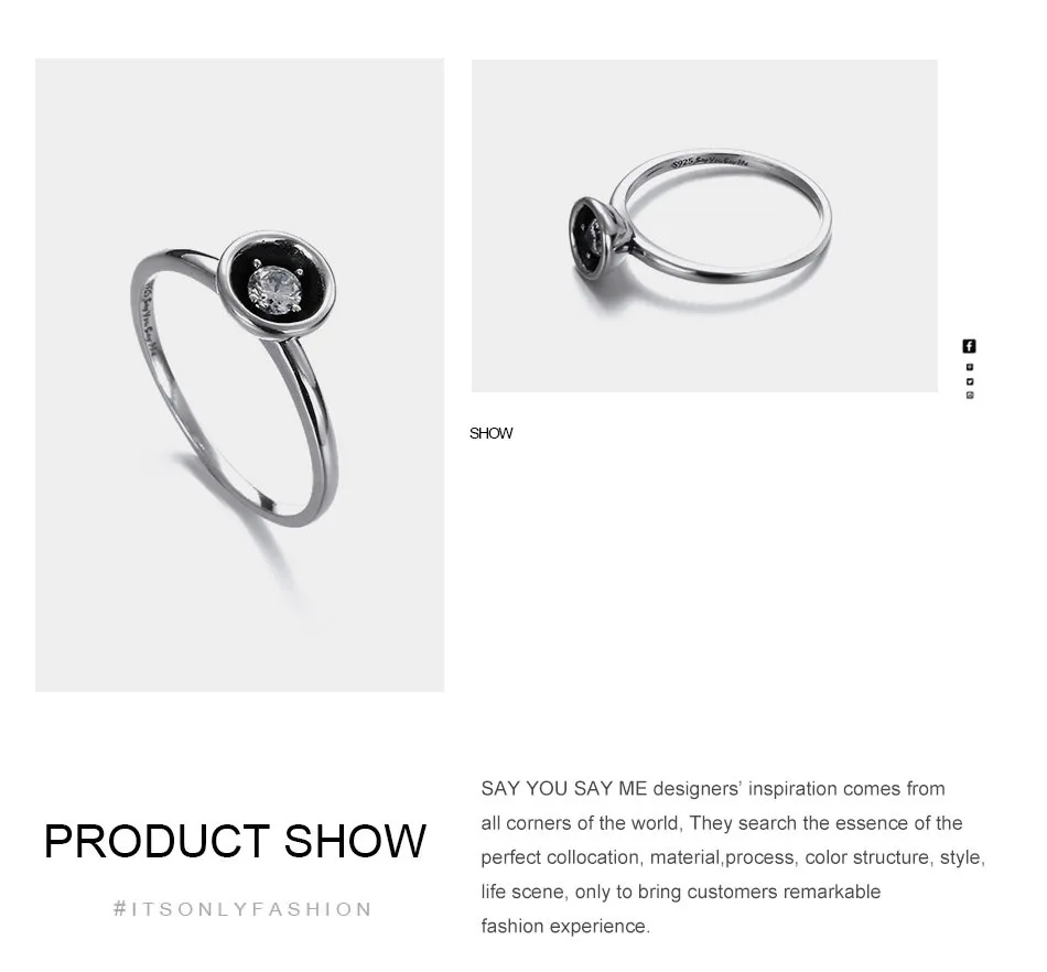 Say-You-Say-Me-925-Sterling-Silver-Black-Liner-Rings-Wedding-Engagement-Jewelry-Punk-Rock-Rings-T10