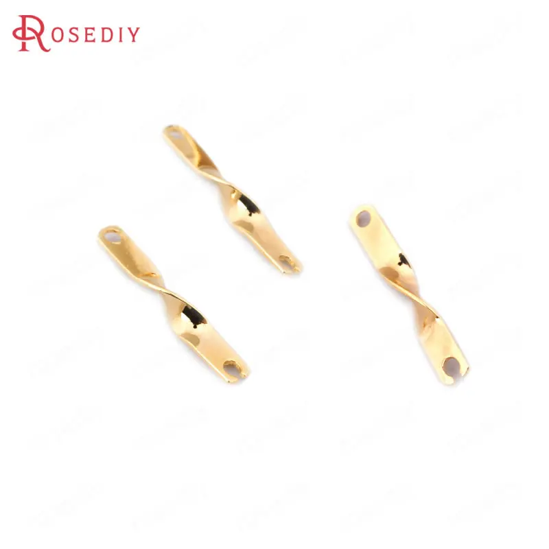 

(33623)20PCS 12.5*2MM 24K Gold Color Brass Twisted Rod Connect Rod High Quality Diy Jewelry Findings Accessories wholesale