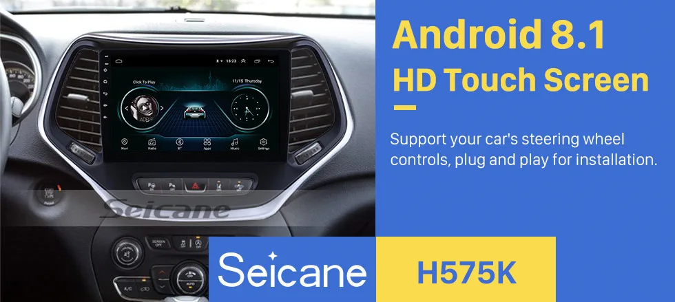 Discount Seicane 10.1" GPS 2 Din Touchscreen Android 8.1 Stereo Player Vehicle Radio For 2016 Jeep Grand Cherokee Head Unit Backup camera 0