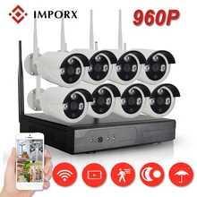 Plug and play 8CH CCTV Системы Беспроводной 960 P NVR 8 шт. 1.3MP ИК Открытый P2P Wi-Fi ip-cctv безопасности камера Системы комплект видеонаблюдения
