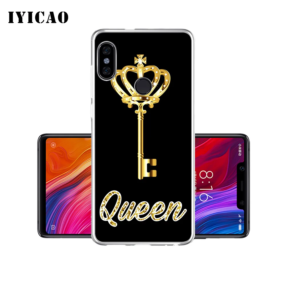 IYICAO King Queen Crown Мягкий силиконовый чехол для телефона Xiaomi Mi 9 8 SE 6 A1 A2 Lite F1 MIX2S MIX3 TPU