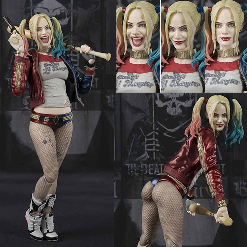 3 Face 3 Head SHFiguarts SHF DC Suicide Squad Harley Quinn PVC Action Figures Toys Doll for Christmas Birthday Gift (2)