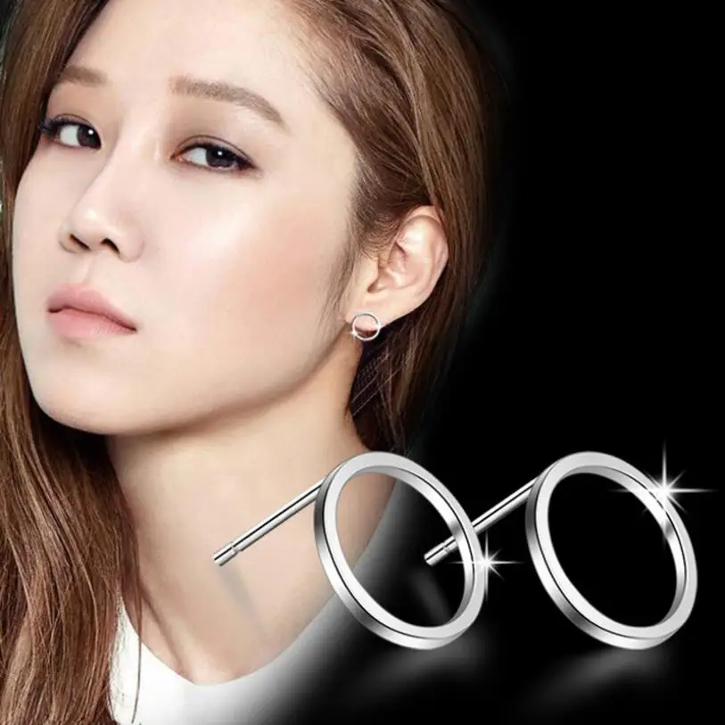 

Hollow Geometric Circle Square Triangle Earrings For Women 925 Sterling Silver Party Gift Jewelry Oorbellen Brincos SAE344