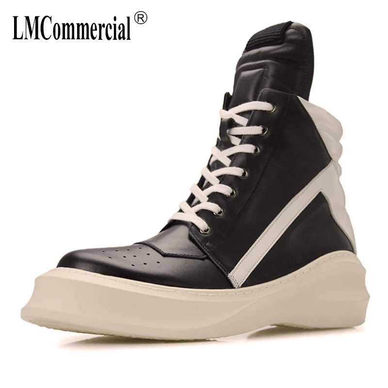 

Genuine Leather high Martin boots mens cowhide high top sneakers boots breathable sneaker chelsea boots men steel toe shoes male