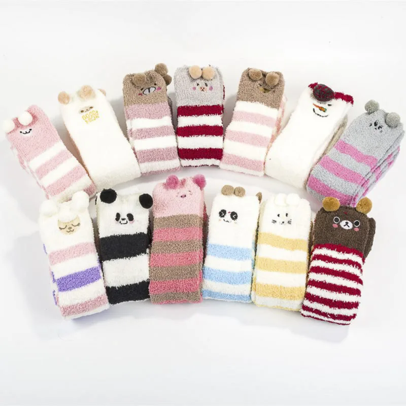 Мягкие пушистые носки с объемным рисунком для девушек и женщин; теплые зимние носки для отдыха; UK