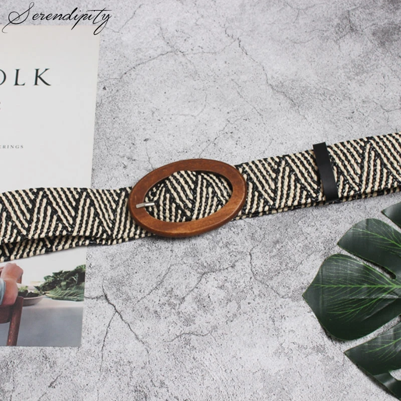 

SRDP Bohemian wide belt women Crochet woven cummerbunds female waistband Trendy vintage casual ladies summer dress belt 2019