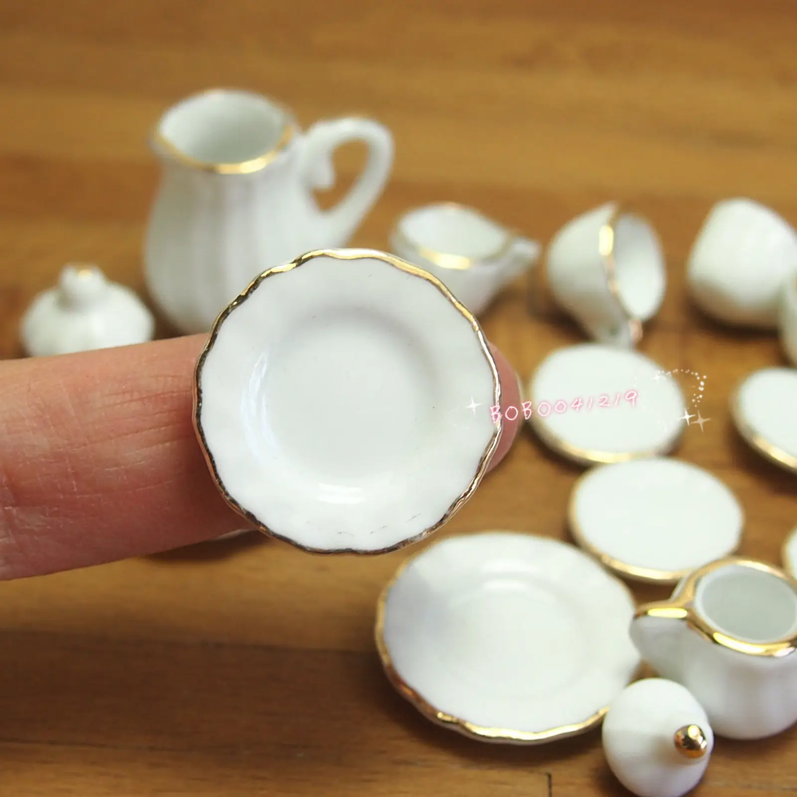 Кукольный домик Миниатюрный 1:12 игрушка столовая 17 шт Porcelaine Чайный сервиз