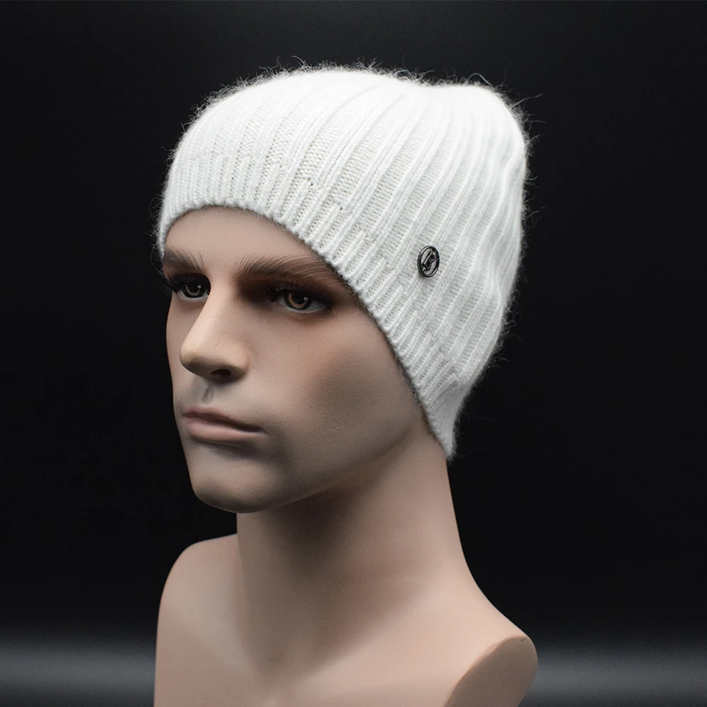 2017 New arrival Winter Warm Hats Men s Stripe Hat Skullies Solid color Beanies Gorros Gift