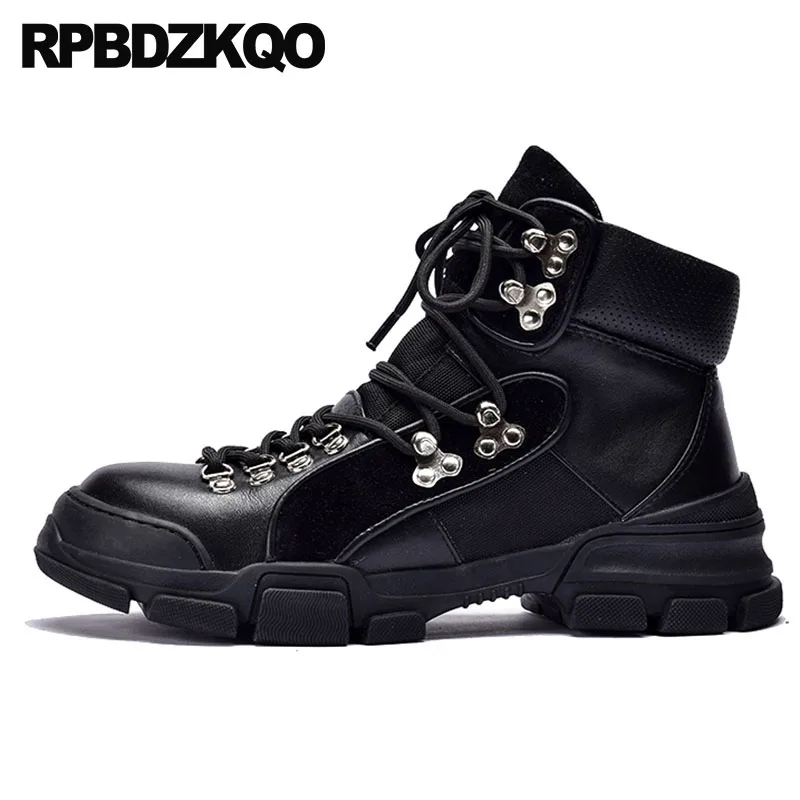 Otoño Cuero Militares Pie Mujeres Dedo gris Combate Zapatos Negro Del Encaje Botas Corto 2018 Genuino Tobillo Casual De Negro Frente Redondo F5SaE