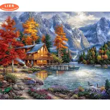 

LIER diamond painting full square landscape,diamond embroidery mosaic rhinestones,cross stitch home scenery painting