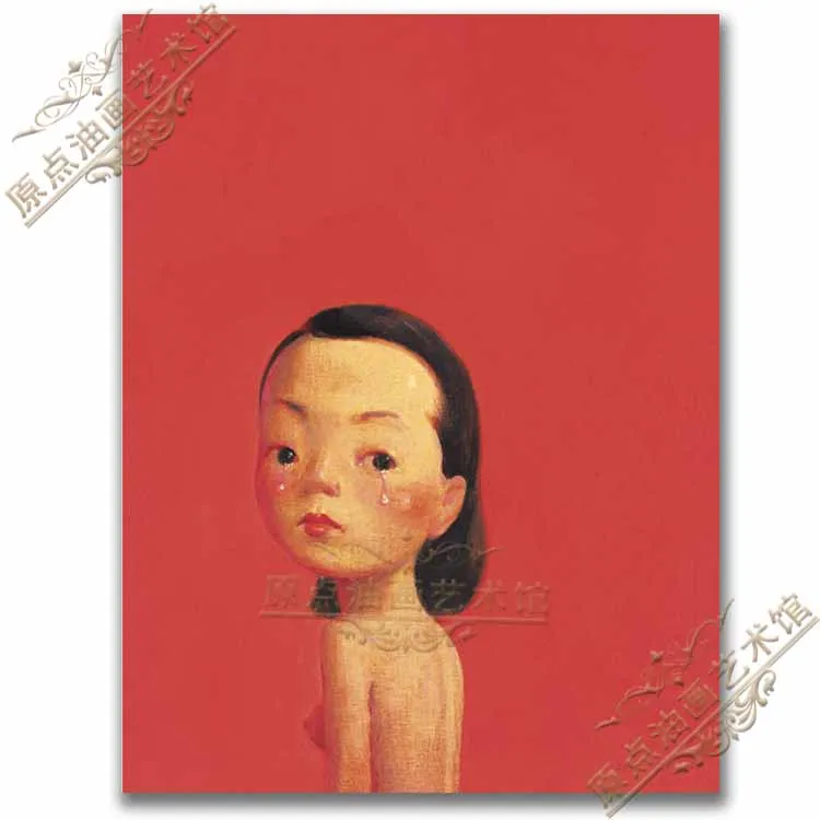 

Crying Portrait Girl Handpainted Frameless Picture Painting Abstract Oil Painting On Canvas Home Decoration For Living Room