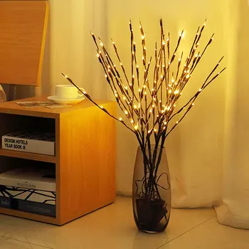 

Multi Colors Willow Branch LED Light Holiday Decoration Lighting With 20 Bulbs and AA Battery Power For Bedroom Corner in Night