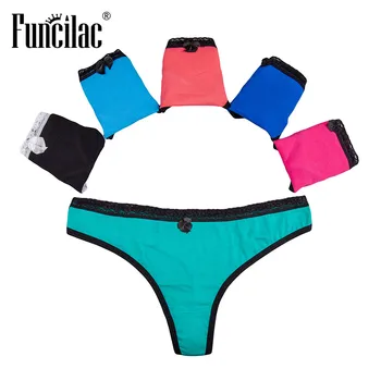 

FUNCILAC Sexy Lace Panties Underwear Women Thongs and G Strings Lingerie Culotte Femme Panty Stringi Damskie Tangas 5 pcs/Lot