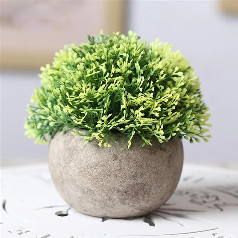 Artificial Plant Vintage Plastic Potted Green Fake Plant Decor Plant Artificial Planters Indoor