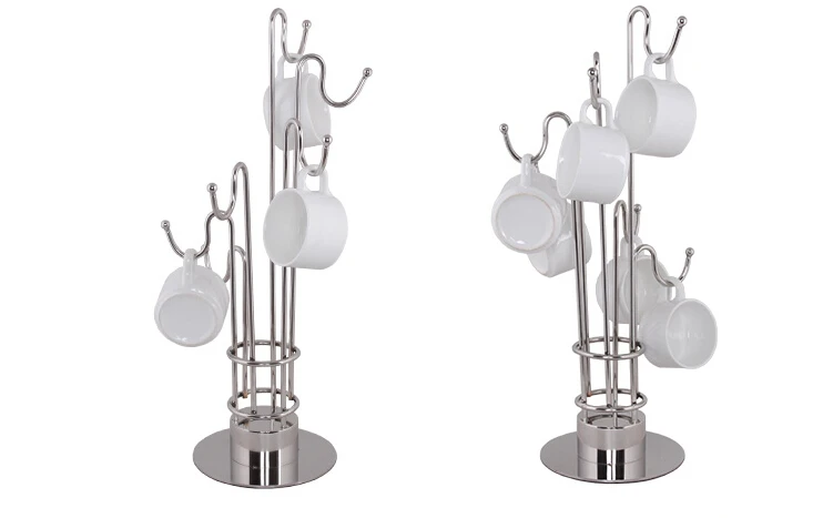 

Stainless steel metal Cup display rack creative store cup potting plant holder showing desktop stand
