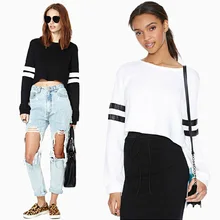 2015 Moletom Exo New Comfortable Sexy Women Ladies Blouse Hoodies Cotton Sleeve Sweatshirts Crop Top Poleras De Mujer Feminina