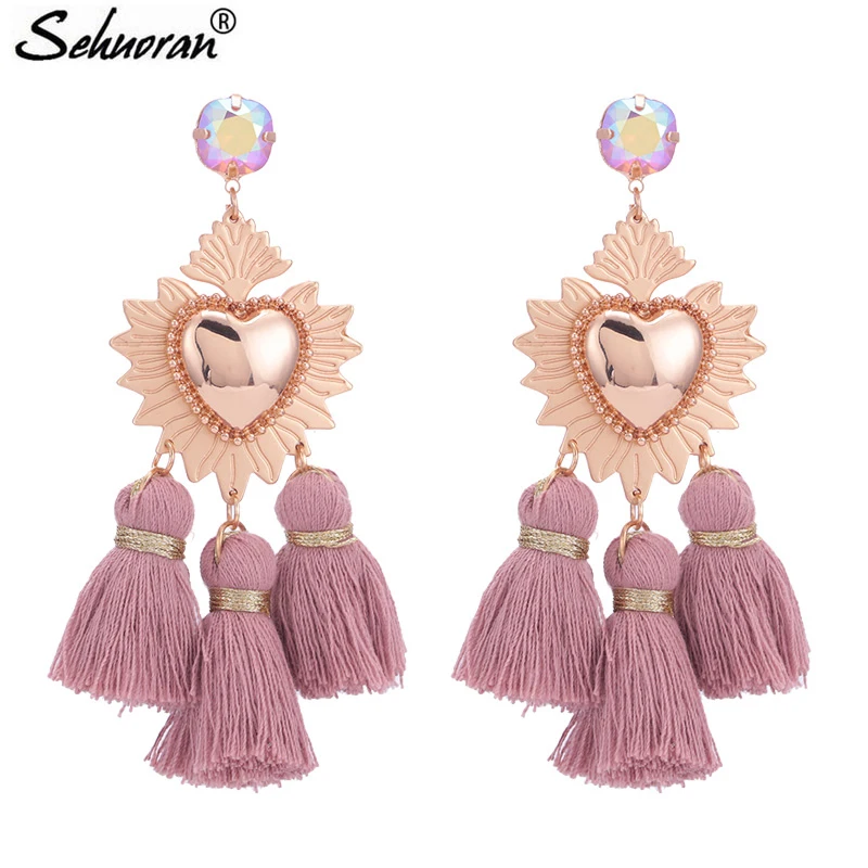 Sehuoran Tassel Earrings For Woman Brincos Are Big Earrings Long Pendients Boho Wedding Earrings Fashion Jewelry Oorbellen Gifts