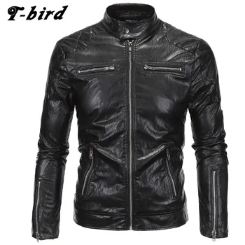 

T-bird Jacket Men Winter 2017 Coat Male Bomber Jacket Men Punk Style Brand Leather Outwear Mens Cotton Jackets Clothing 5XL