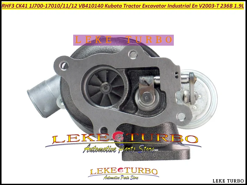 Turbo RHF3 CK41 1J700-17010 1J700-17011 1J700-17012 VB410140 For Kubota Tractor Excavator Industrial Engine V2003-T 236B 1.9L - (4)