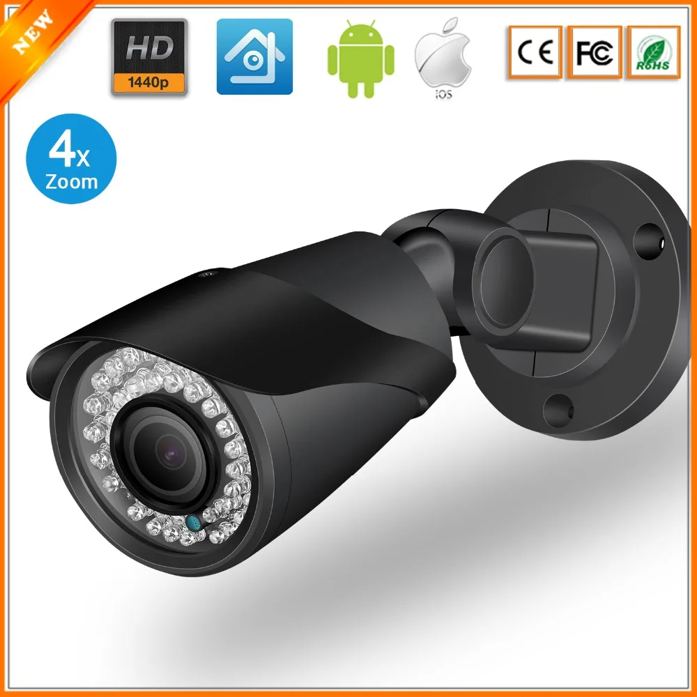 BESDER 1440p/1080p 4X Zoom IP камера с автофокусом H.265 Bullet наружная безопасности ONVIF XMEye IR