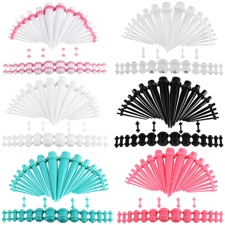 

36pcs/lot Colorful Acrylic UV Dilataciones Oreja Piercings Ear Plugs and Tunnels Ear Piercings Body Jewelry Piercings Lots