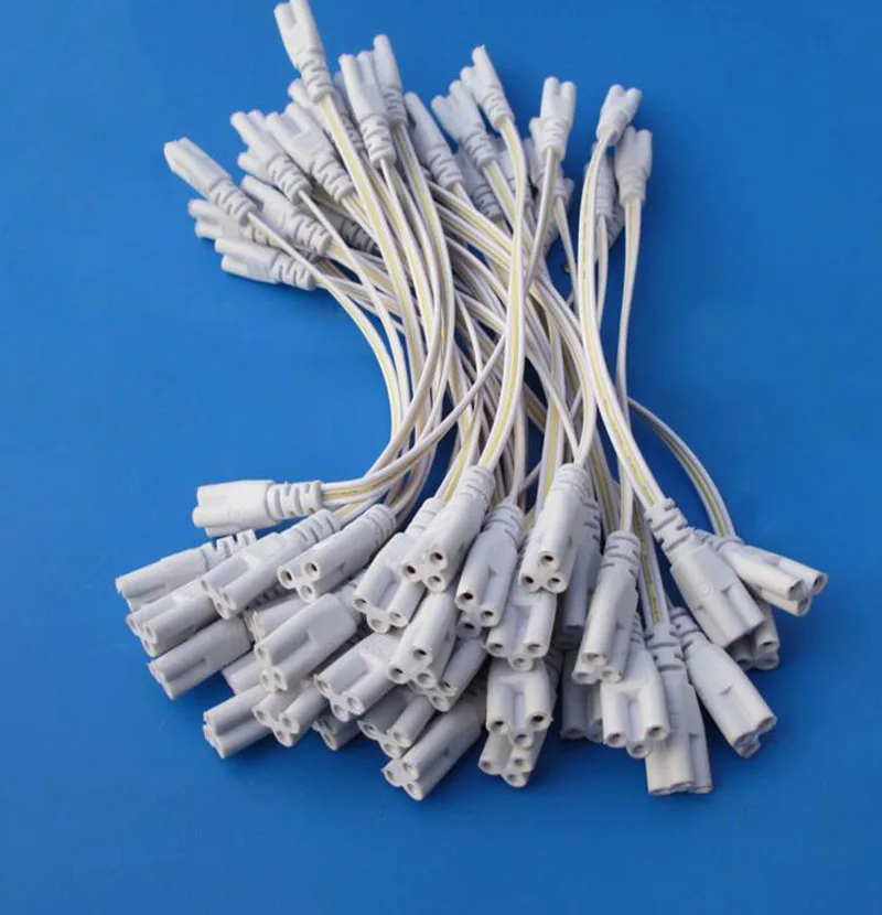 T5 LED Tube Plug Power Cord Extension Cable Female/F Three Hole 3P 30CM 10pcsin Wires & Cables